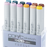 Copic Sketch EX-2 12 набор маркеров с кистью в кейсе - Copic Sketch EX-2 12 набор маркеров с кистью в кейсе купить в официальном магазине Copic.Club (Копик Клуб) с доставкой по РФ и всему миру