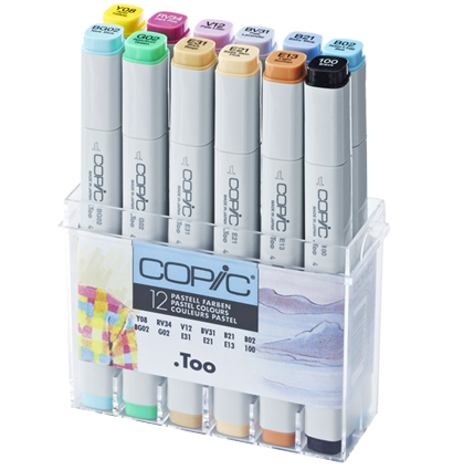 Copic Classic 12 Pastel набор маркеров в кейсе, пастельные цвета