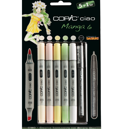 Copic Ciao 6 Манга 5+1 набор маркеров и линер 0.3 мм