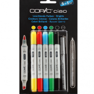 Copic Ciao Bright Colors 5+1 набор маркеров (яркие маркеры + линер) - Copic Ciao Bright Colors 5+1 набор маркеров с кистью для рисования (яркие маркеры + линер) купить в магазине маркеров Copic.Club с доставкой по всему миру