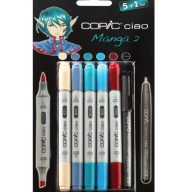 Copic Ciao Manga 2 Манга 5+1 набор маркеров и линер 0.3 мм - Набор маркеров Copic Ciao Hue Colors 5+1 с кистью для рисования (цветные маркеры + линер) Копик Чао купить в художественном магазине Copic.Club с доставкой по РФ и СНГ
