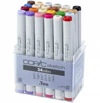 Copic Sketch 24 Basic набор маркеров с кистью в кейсе, базовые цвета
