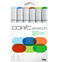 Copic Sketch 6 Earth Essentials набор маркеров с кистью