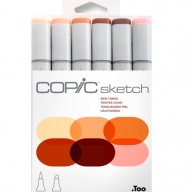 Copic Sketch 6 Skin Tones набор маркеров с кистью - Copic Sketch 6 Skin Tones набор маркеров с кистью