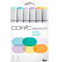 Copic Sketch 6 Pale Pastels набор маркеров с кистью