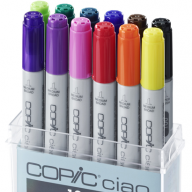 Copic Ciao 12 Basic набор маркеров с кистью в кейсе, базовые цвета - Copic Ciao 12 Basic набор маркеров с кистью в кейсе, базовые цвета