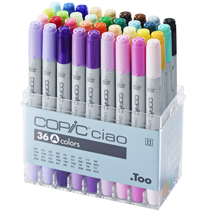 Copic Ciao Set 36 A набор маркеров с кистью в кейсе, вариант A