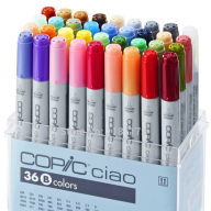 Copic Ciao Set 36 B набор маркеров с кистью в кейсе, вариант Б - Copic Ciao Set 36 B набор маркеров с кистью в кейсе, вариант Б