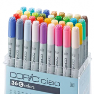 Copic Ciao Set 36 C набор маркеров с кистью в кейсе, вариант C - Copic Ciao Set 36 C набор маркеров с кистью в кейсе, вариант C