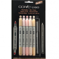 Copic Ciao Skin 6 набор маркеров с кистью, телесные цвета + линер - Copic Ciao Skin 6 набор маркеров с кистью, телесные цвета + линер