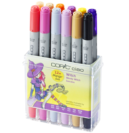 Copic Ciao 12 Witch набор маркеров с кистью в кейсе, цвета ведьмочки