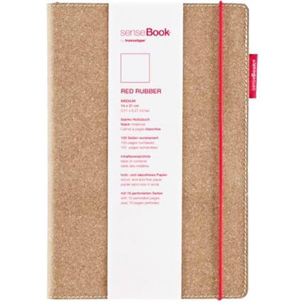 Блокнот SenseBook Red Rubber L на резинке с кожаной обложкой клетка А4 80 гм