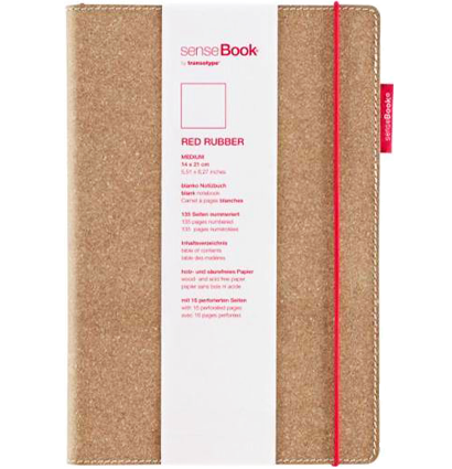 Блокнот SenseBook Red Rubber M на резинке с кожаной обложкой клетка А5 80 гм